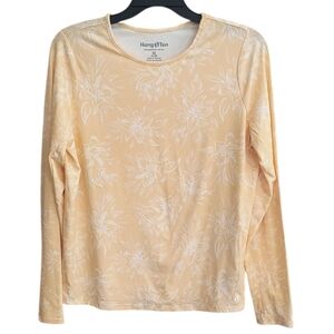 Hang Ten Women's Tan Floral Long Sleeve Top/Rash Guard Size XL